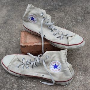 White hightop converse